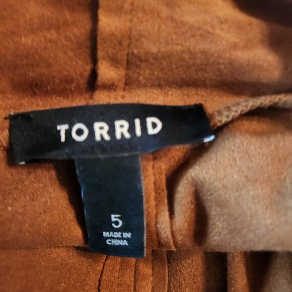 Torrid Faux Suede Drape Open Front Anorak Jacket Plus Size 5 - Picture 7 of 9